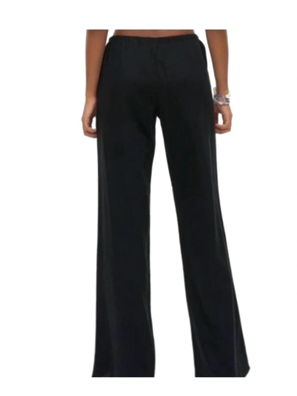 NEW H&M Wide-Leg Linen-Blend Pants